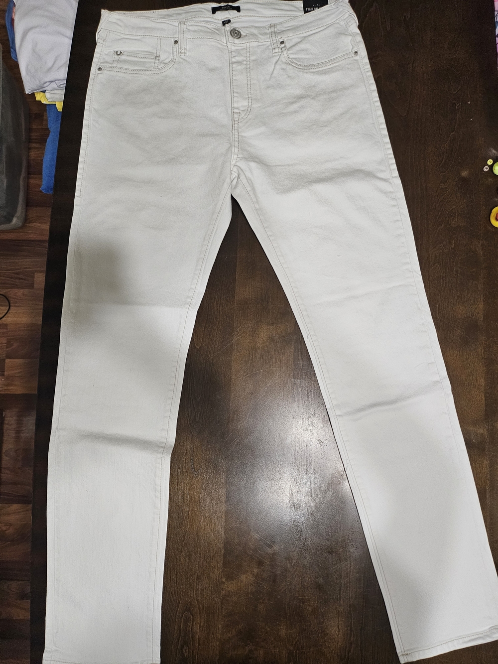 Men's True Religion Rocco Slim White Jeans 34x32